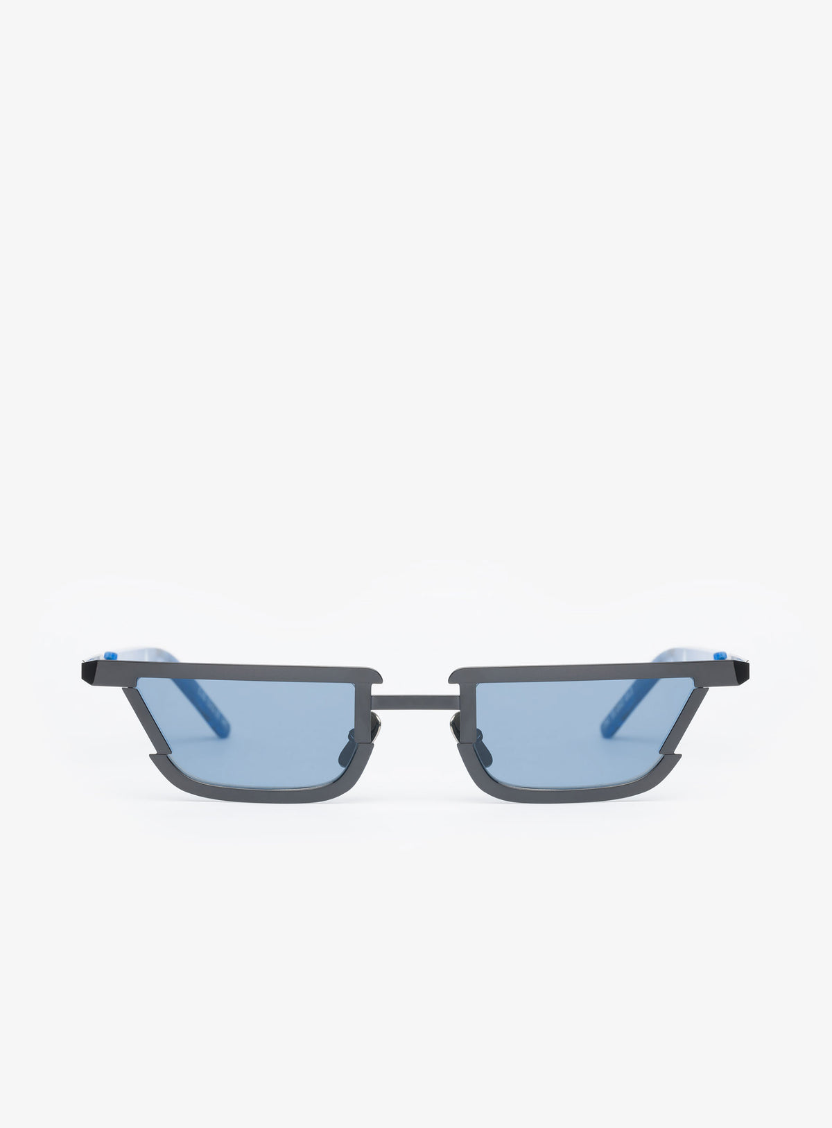 Marbelized Blue Rectangular Sunglasses AUTHENTIC MARBLE BLUE – Micelare main image 2